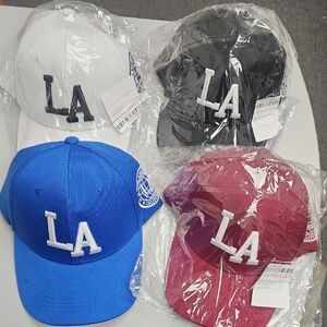 Unisex LA Logo Caps - White, Black, Blue, Red